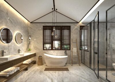 Rénovation de salle de bain avec pose de nouvelles installations sanitaires